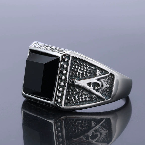 Wholesale Ring Stainless Steel Personality Vintage Letter Design Apply Oil