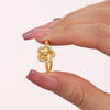 Wholesale Ring Stainless Steel Pvd Electroplated Love Fiveleaf Flower With Microinlaid Zircon Heart Star Geometric Shape