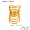 Wholesale Ring Stainless Steel Real Gold Plated Geometric Hollow Multi Layer Retro Exaggerated For Women