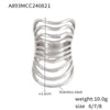 Wholesale Ring Stainless Steel Real Gold Plated Geometric Hollow Multi Layer Retro Exaggerated For Women