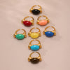 Wholesale Ring 316L Stainless Steel Resin Geometric Electroplating For Women