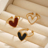 Wholesale Ring Stainless Steel Resin Geometric Heartshaped Electroplated For Women