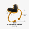 Wholesale Ring Stainless Steel Resin Geometric Heartshaped Electroplated For Women