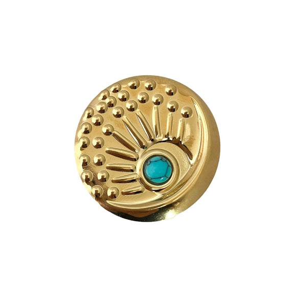 Wholesale Ring Stainless Steel Retro Blue Turquoise Oil Pressure Texture Peacock Open Screen Electroplating Unisex