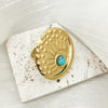Wholesale Ring Stainless Steel Retro Blue Turquoise Oil Pressure Texture Peacock Open Screen Electroplating Unisex