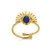 Wholesale Ring Stainless Steel Retro Exaggerated Inlaid Turquoise Set With Gemstones Women's