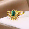 Wholesale Ring Stainless Steel Retro Exaggerated Inlaid Turquoise Set With Gemstones Women's