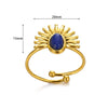 Wholesale Ring Stainless Steel Retro Exaggerated Inlaid Turquoise Set With Gemstones Women's