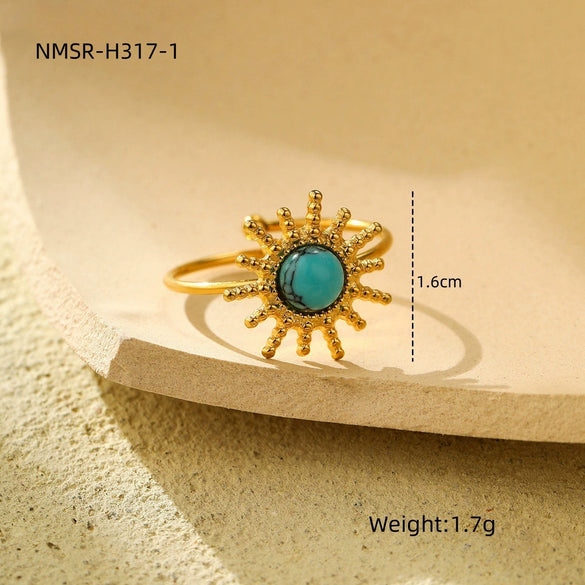 Wholesale Ring Stainless Steel Retro Light Luxury Style Electroplating