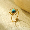 Wholesale Ring Stainless Steel Retro Light Luxury Style Electroplating