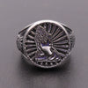 Wholesale Ring Stainless Steel Retro Praying Hand Skull Pattern Apply Oil Unisex