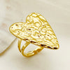 Wholesale Ring Stainless Steel Retro Trendy Fivepointed Star Heartshaped Hollow Flower Design Electroplated