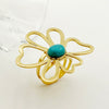 Wholesale Ring Stainless Steel Retro Trendy Fivepointed Star Heartshaped Hollow Flower Design Electroplated