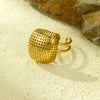 Wholesale Ring Stainless Steel Square Hollow Grid Texture Light Luxury Electroplated