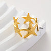 Wholesale Ring Stainless Steel Starfish Dotshaped Retro Style Electroplated