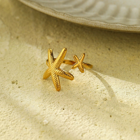 Wholesale Ring Stainless Steel Starfish Fashionable Electroplating Nonfading Highend