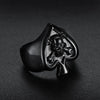 Wholesale Ring Stainless Steel Trendy Heartshaped Skull Poker Spades Design Apply Oil Unisex