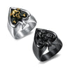 Wholesale Ring Stainless Steel Trendy Heartshaped Skull Poker Spades Design Apply Oil Unisex
