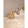 Wholesale Ring Stainless Steel Water Drop Shaped Rhinestone Electroplated