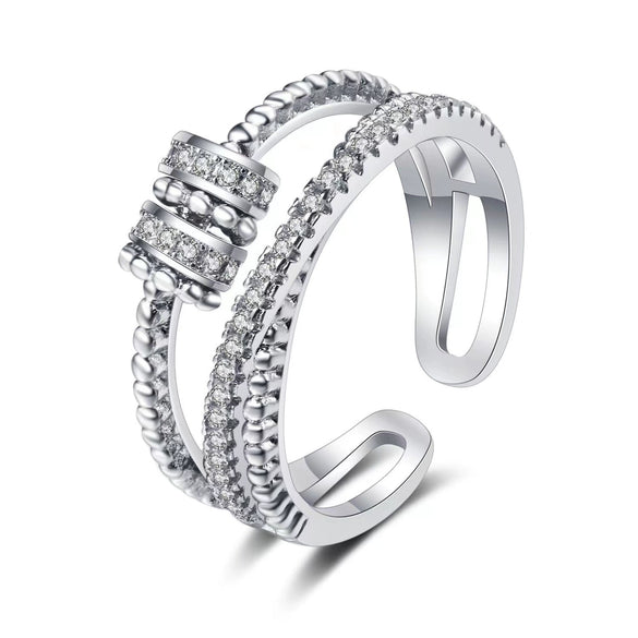 Wholesale Ring 925 Sterling Silver Cross Drop Shape Trendy Stylish Classy Adjustable
