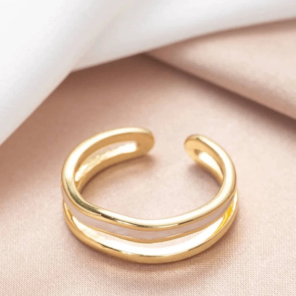 Wholesale Ring 925 Sterling Silver Doublelayer Epoxy Enamel Geometric Style Electroplated For Women