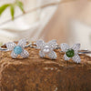 Wholesale Ring 925 Sterling Silver Flower Pattern Light Luxury Design Set With Gems For Women