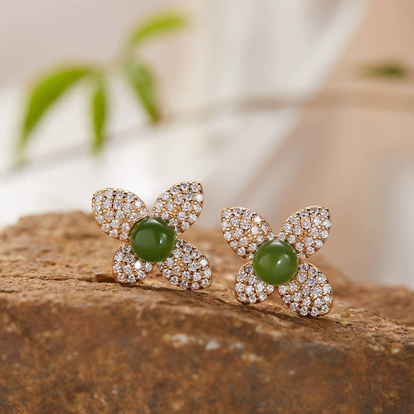 Wholesale Ring 925 Sterling Silver Flower Pattern Light Luxury Design Set With Gems For Women