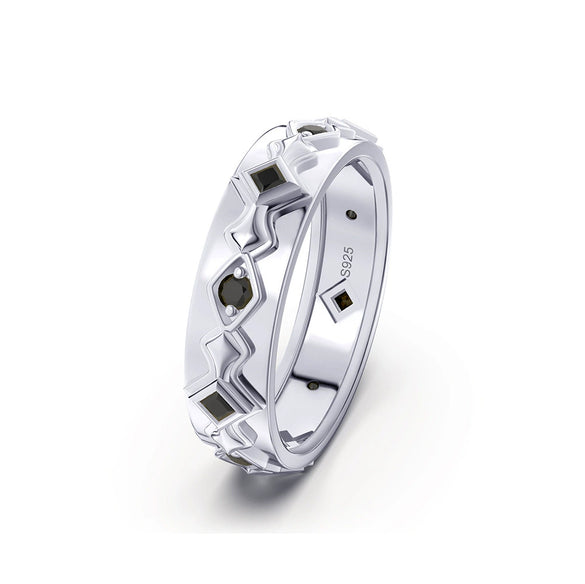 Wholesale Ring 925 Sterling Silver Geometric Electroplated