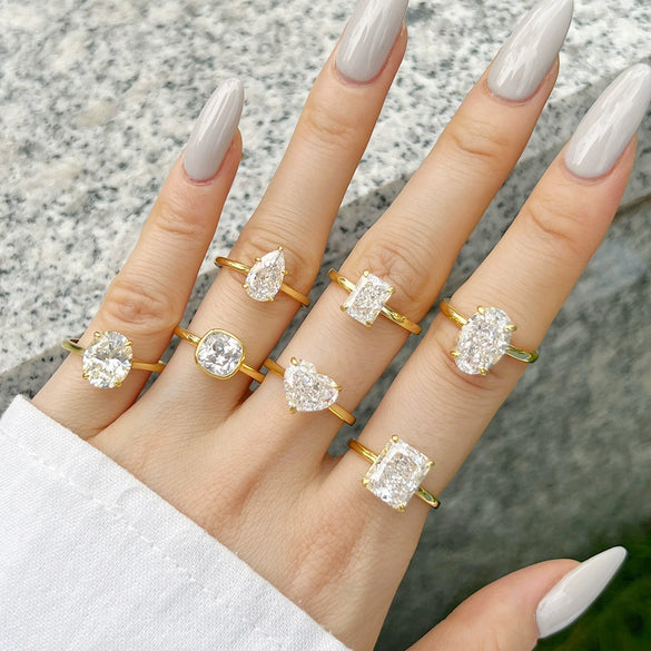Wholesale Ring 925 Sterling Silver Geometric Light Luxury Style With Snowflake Cut Zircon And Simulation Diamond Electroplated For Women