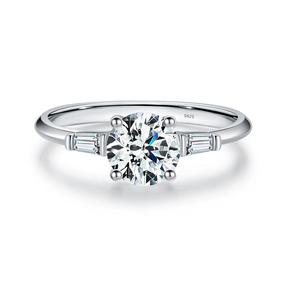 Wholesale Ring 925 Sterling Silver Geometric Style Gem Inlaid For Women
