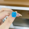Wholesale Ring 925 Sterling Silver Geometric Style Ice Flower Cut Electroplating