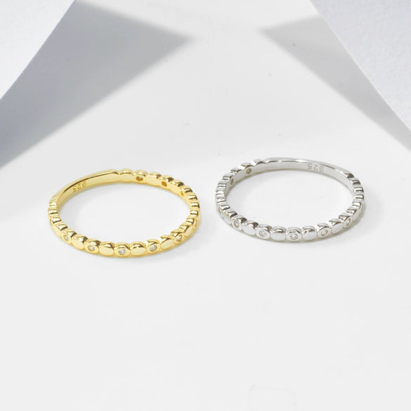 Wholesale Ring Sterling Silver Geometric Zircon Set With Diamonds Women's Simple Luxury Style