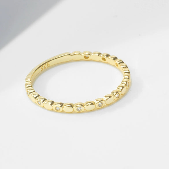 Wholesale Ring Sterling Silver Geometric Zircon Set With Diamonds Women's Simple Luxury Style