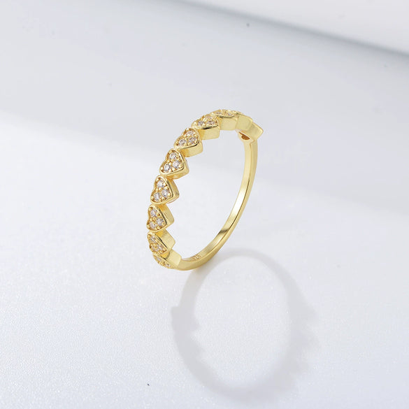 Wholesale Ring 925 Sterling Silver Heartshaped Zircon Retro Elegant
