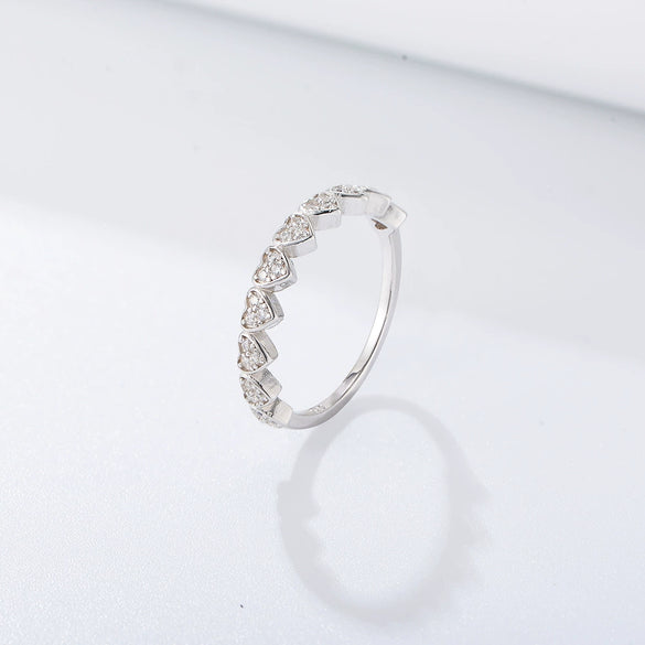 Wholesale Ring 925 Sterling Silver Heartshaped Zircon Retro Elegant