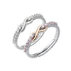Wholesale Ring 925 Sterling Silver Infinite Love Diamondencrusted With Letters Numbers Text Simple Style
