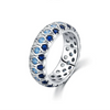 Wholesale Ring 925 Sterling Silver Inlaid Colored Diamond Geometric Light Luxury Style