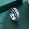 Wholesale Ring 925 Sterling Silver Inlaid Colored Diamond Geometric Light Luxury Style