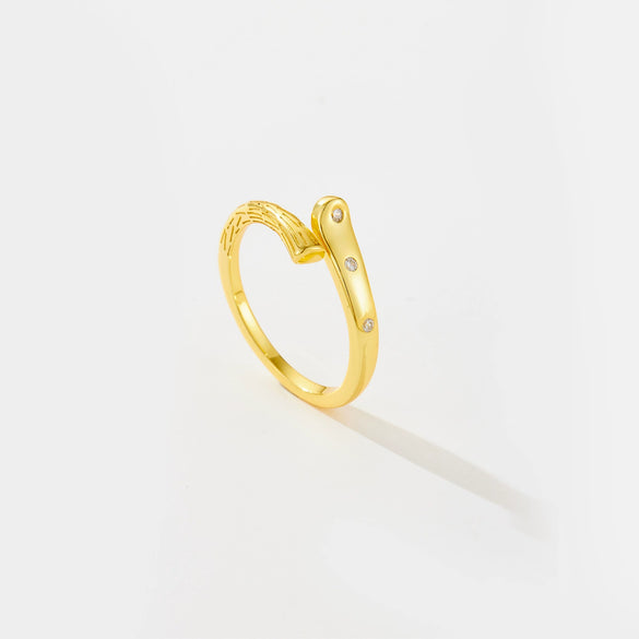 Wholesale Ring 925 Sterling Silver Irregular Geometric Electroplated Platinum 18K Gold Unisex