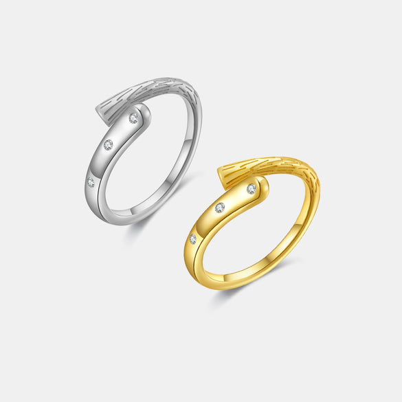 Wholesale Ring 925 Sterling Silver Irregular Geometric Electroplated Platinum 18K Gold Unisex