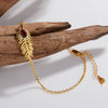 Wholesale Ring 925 Sterling Silver 18K Gold Plated Leaf Pattern Retro Style
