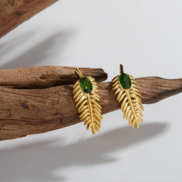Wholesale Ring 925 Sterling Silver 18K Gold Plated Leaf Pattern Retro Style