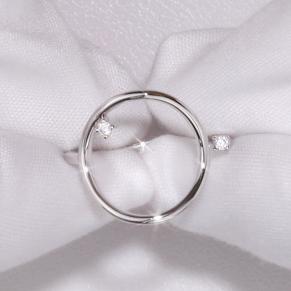 Wholesale Ring 925 Sterling Silver Microinlaid Zircon Geometric Electroplated
