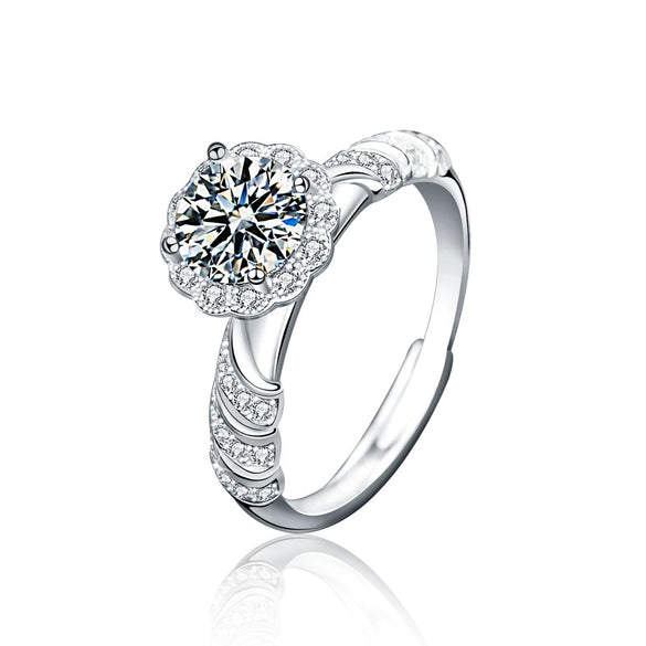 Wholesale Ring 925 Sterling Silver Moissanite Geometric Style Seiko