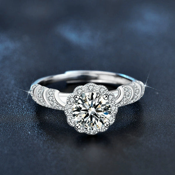 Wholesale Ring 925 Sterling Silver Moissanite Geometric Style Seiko