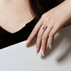 Wholesale Ring 925 Sterling Silver Pear Shaped Zircon Inlaid Electroplated Light Luxury Geometric Open Ring For Women