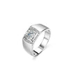Wholesale Ring 925 Sterling Silver Platinum Plated Moissanite Geometric Simple Style For Women