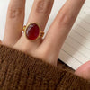 Wholesale Ring 925 Sterling Silver Red Agate Heart Normcore Fashion Female Design Ins Style
