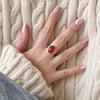 Wholesale Ring 925 Sterling Silver Red Agate Heart Normcore Fashion Female Design Ins Style