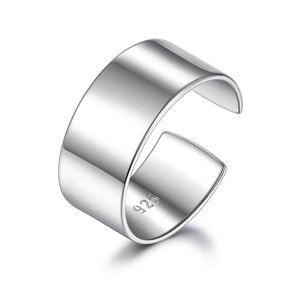 Wholesale Ring 925 Sterling Silver Round Geometric Electroplated Fashion Simple Adjustable
